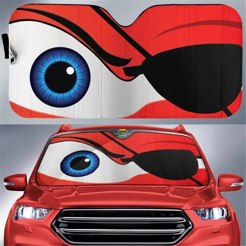 

1Pcs Cartoon Eyes Design Cars Sun Visor Front Window Sunshade Protection Folding Auto Windshield Sun Shade for Car Truck Suv