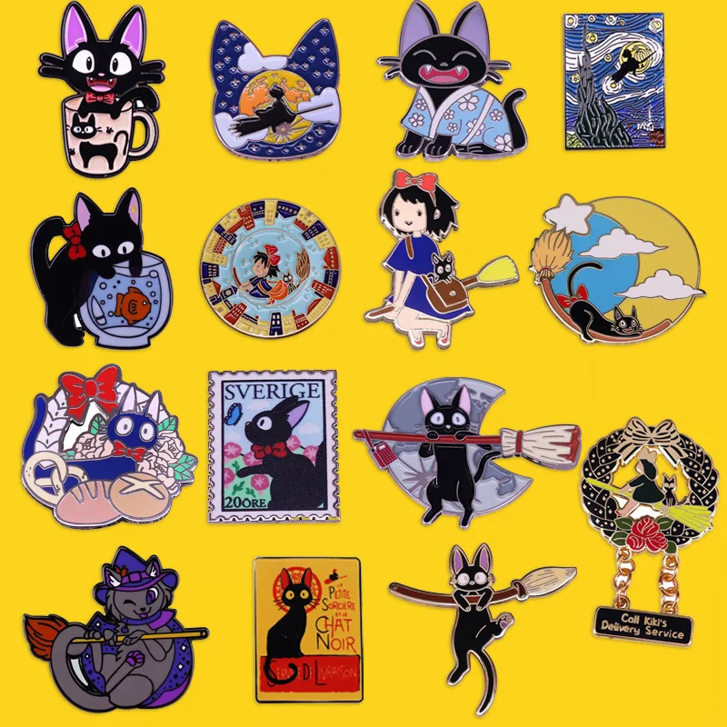 Высококачественные эмалированные значки Kikis для аниме-студий ghiвеликолепной коллекции веера