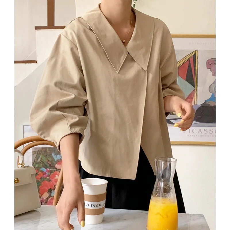 Niche Design Collar Drop-Shoulder Sleeve Loose Casual SlitCoat Cape Coat