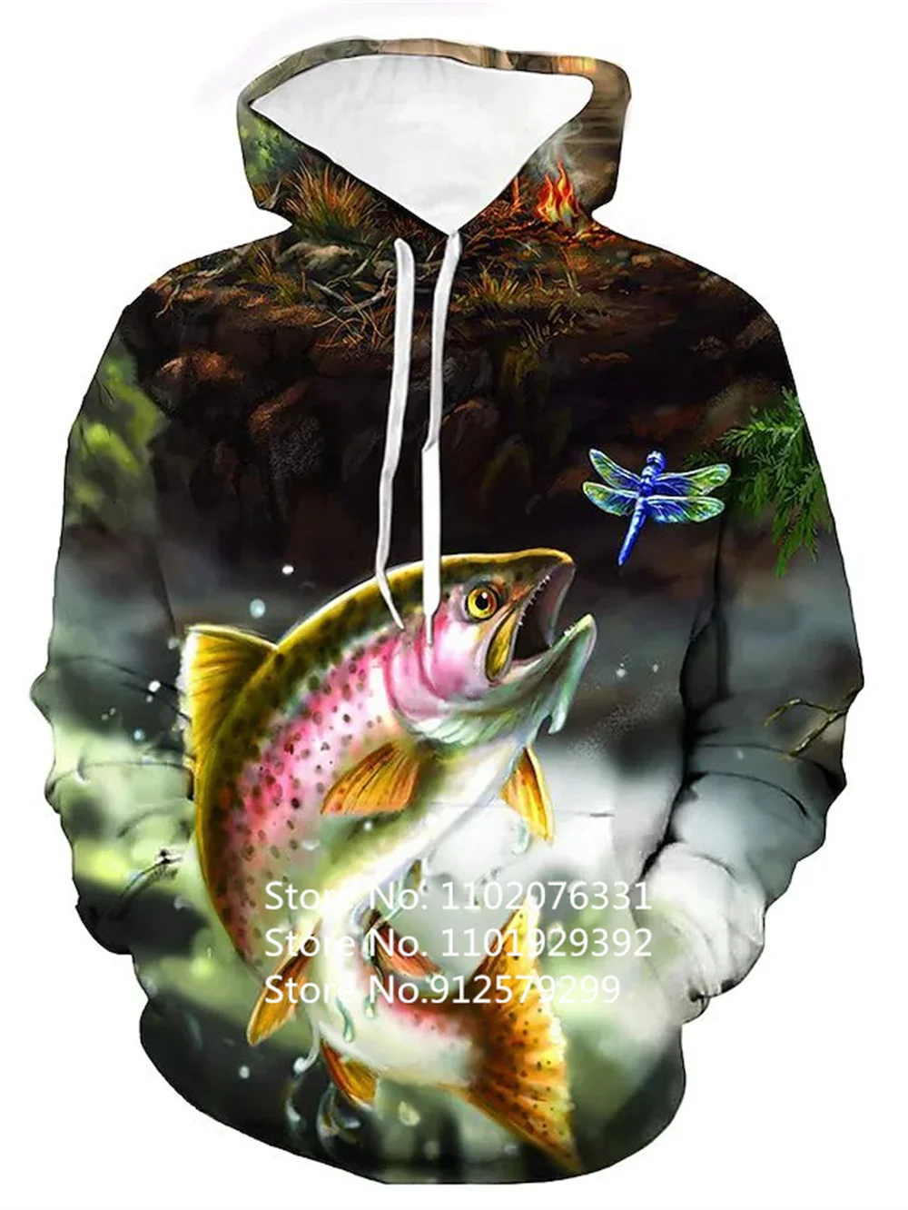 Funny Fishing Enthusiast 3D Hoodie Streetwear Long Sleeve Animal Fish Sweatshirt Unisex Pullover Men/women Casual Jacket