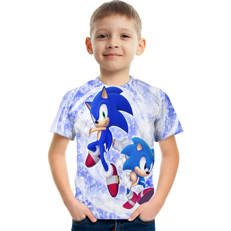 

Sonic T Shirt Cartoon Baby Kids Boys Girls Children Short Sleeves 2022 New Summer Clothing Cartoon 3D Print Funny Tee Children