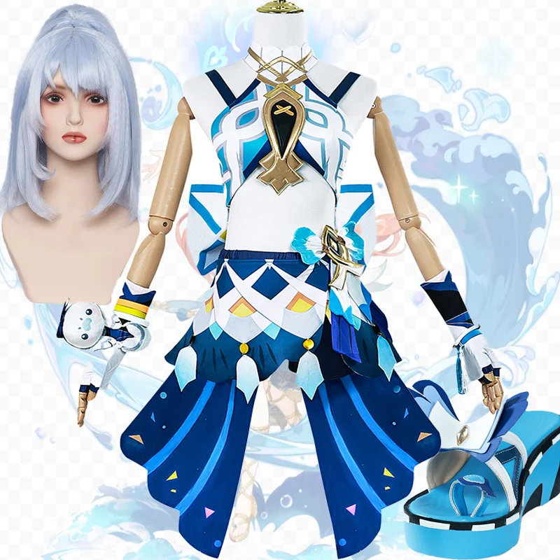 Игра Genshin Impact Косплей Mu유 Костюм Униформа Парик Обувь Костюмы Хэллоуин Вечерние