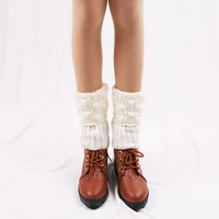 warm boot toppers turn down cuff solid color knitted boot toppers socks sleeves leg warmer 1 pair