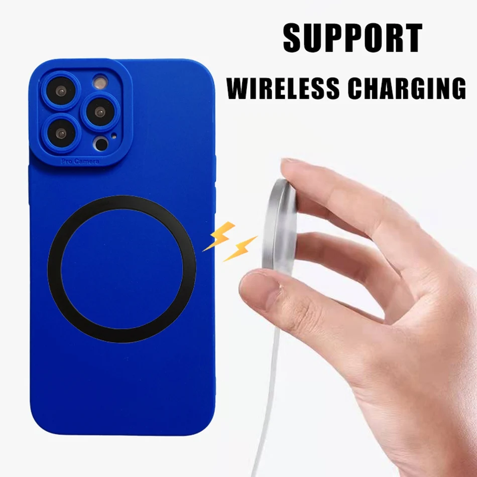 Liquid Silicon Magnetic Case For iPhone 13 12 Mini 11 Pro Max XR XS Max 8 Plus Magsafe Case Wireless Charging Drop Protect Cover