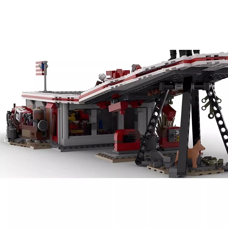 Конструктор Bricklink MOC Ideas Game Fallout 4 Red Rocket Truck Stop City House архитектурные наборы детские