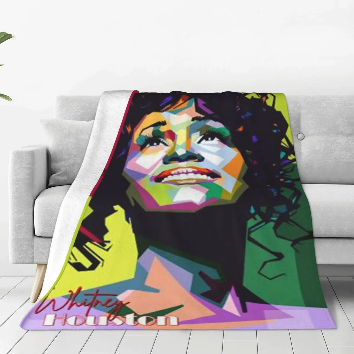 

Whitney Houston Flannel Blankets American Pop Music Singer Super Throw Blanket for Chair Sofa Bed Bedspread Sofa Bed Cover