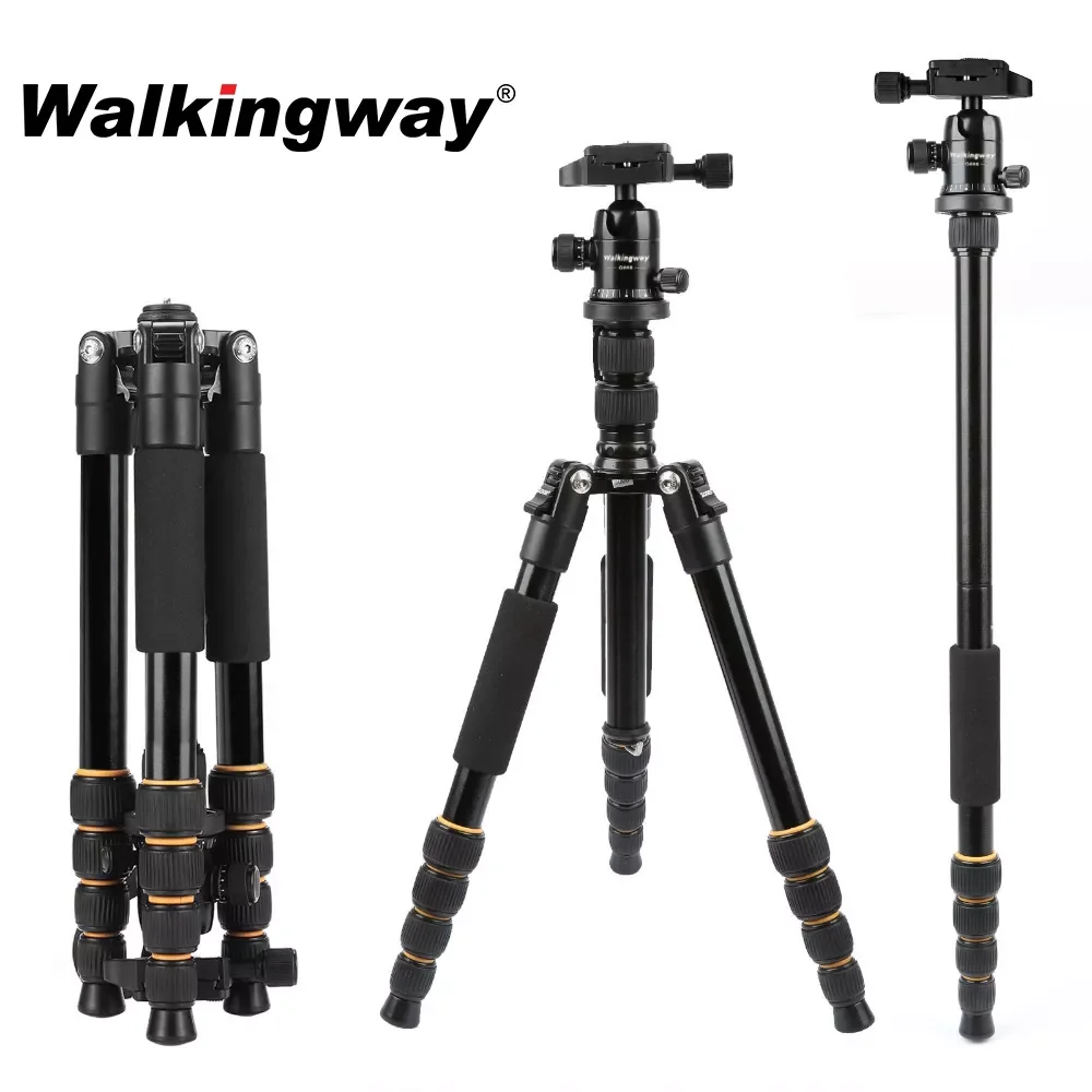 

Q666 Lightweight Camera Tripod Stand Stativ trípode Portable Professional Aluminum Travel Monopod Ball Head Compact for DSLRs