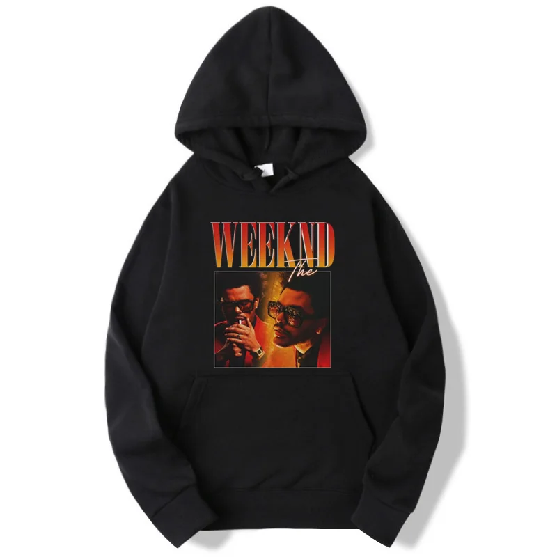 

New Fashion Men Streetwear Hip Hop Sudaderas The Weeknd Vintage Graphic Hoodies Men Autumn Winter Fleece Hooded Sweatshirts