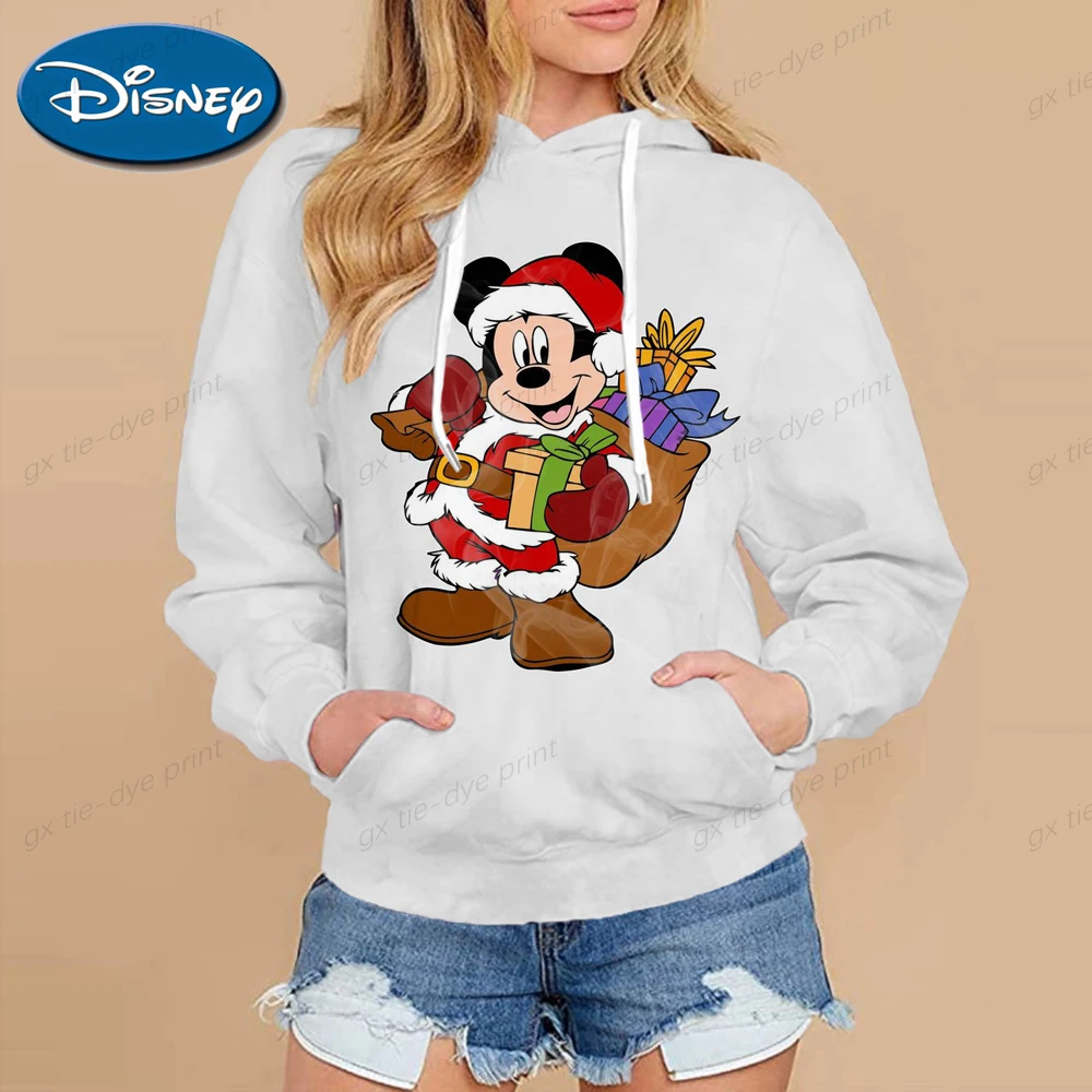 

Disney Mickey Minnie Christmas Kawaii Korean Fashion Long Sleeve Top Women's Autumn Hoodies Cartoon Woman children's Sweatshirts