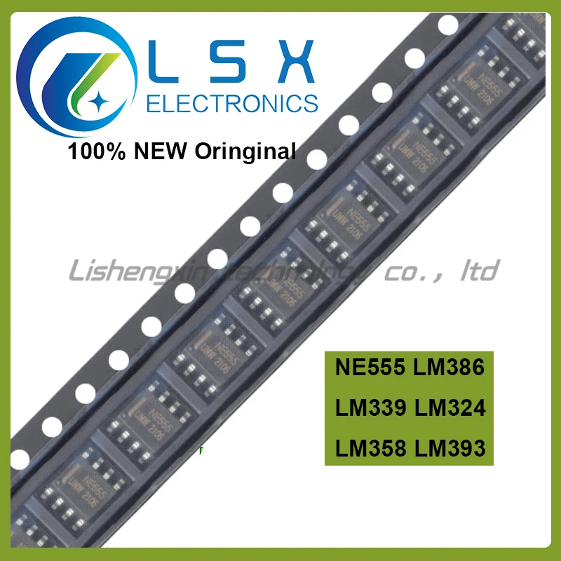 

50PCS LM358 LM393 LM339 LM324 NE555 SOP SMD LM358DR LM324DR LM339DR LM393DR NE555DR LM386 LM386M-1 Amplifier Circuit new