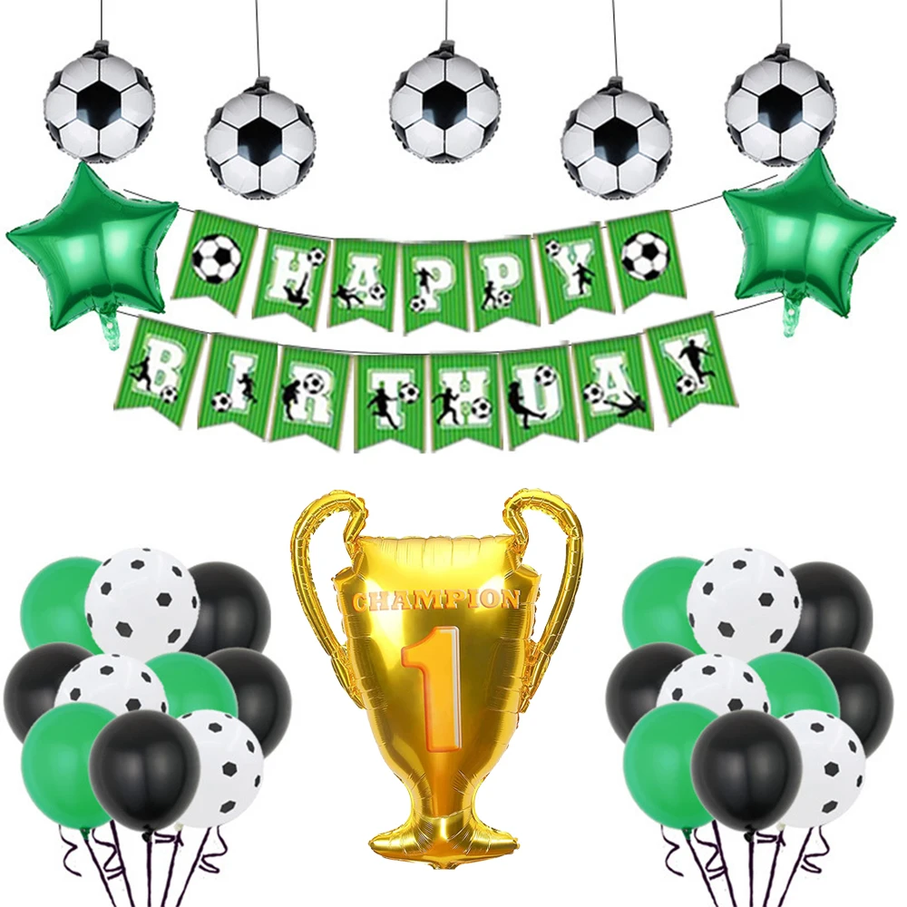 

Soccer Banner Soccer Themed balloon garland kit Football trophy balloon toy Sport Boy Soccer Birthday Party decoration Banner