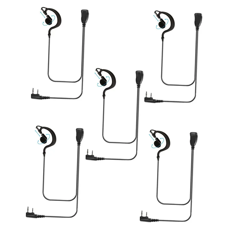 RISENKE uv5 5 bf888s uv 82 наушники walkie talkie наушники с микрофоном ptt Проводная силиконовая гарнитура 5 шт. для baofeng uv-5r