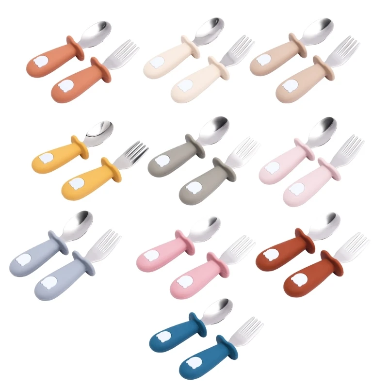 

Feeding Spoon Stainless Steel Fork Food-grade Self Eating Multi-use Baby Cutlery