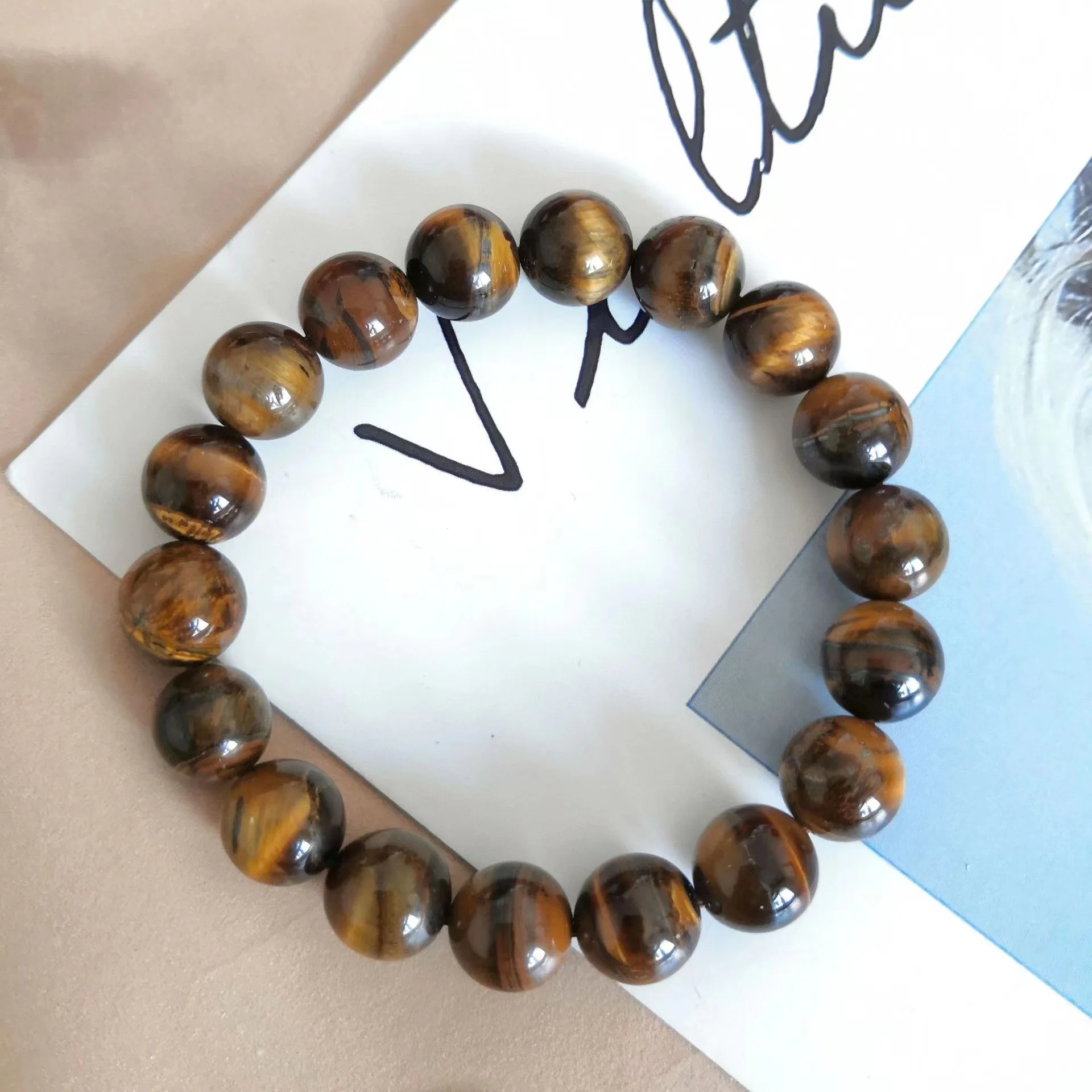 

Yellow Tiger Eye Stone Bracelet AB+ grade tiger eye crystal hand string jade Buddha bead hand string