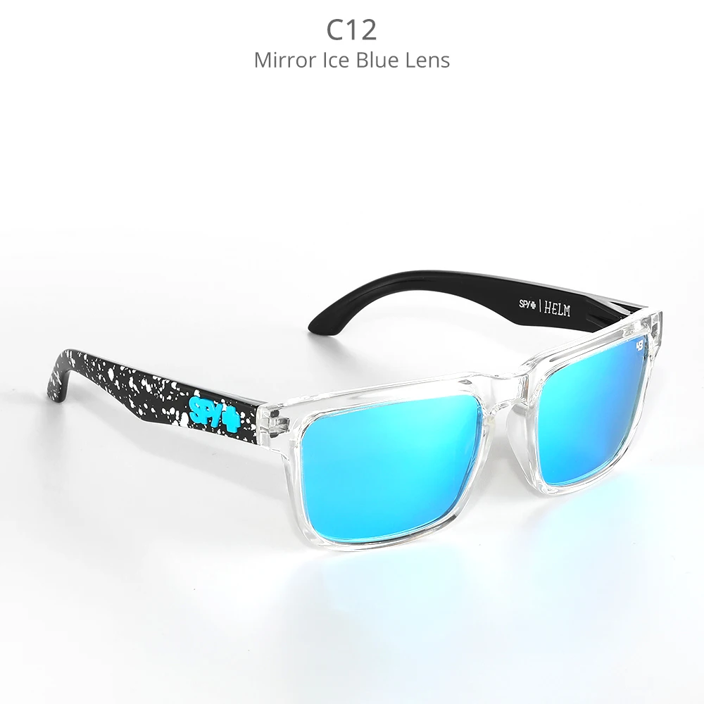 Mirrored Ice Blue lens Square Sunglasses Polarized Sports Men Driving Party eyewear Sun Glasses Ken Block UV400 SPY+