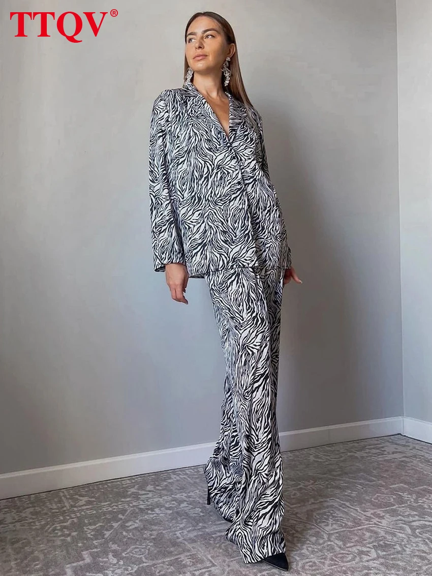 

Женский комплект из двух предметов, рубашка с длинным рукавом и отложным воротником и свободные длинные брюки