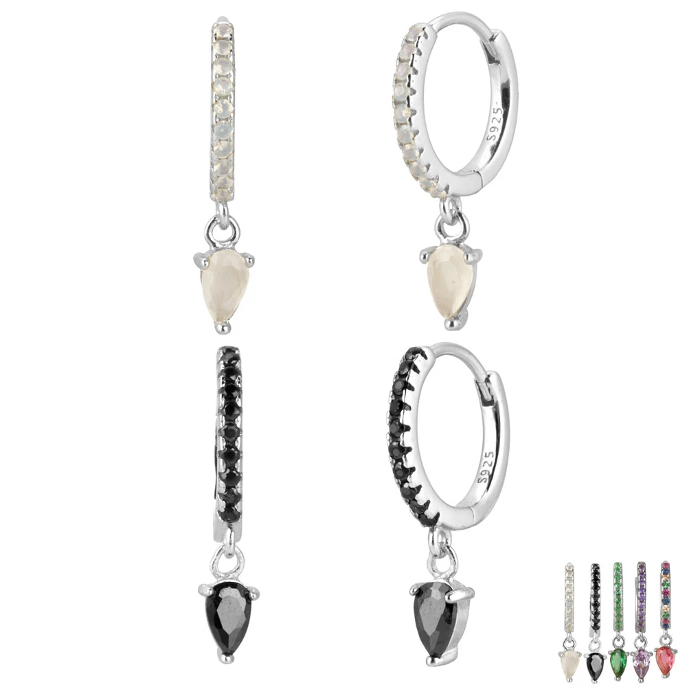 

S925 silver high quality drop earrings personality zircon earrings ladies fashion jewelry trend Ins with the same earring gift