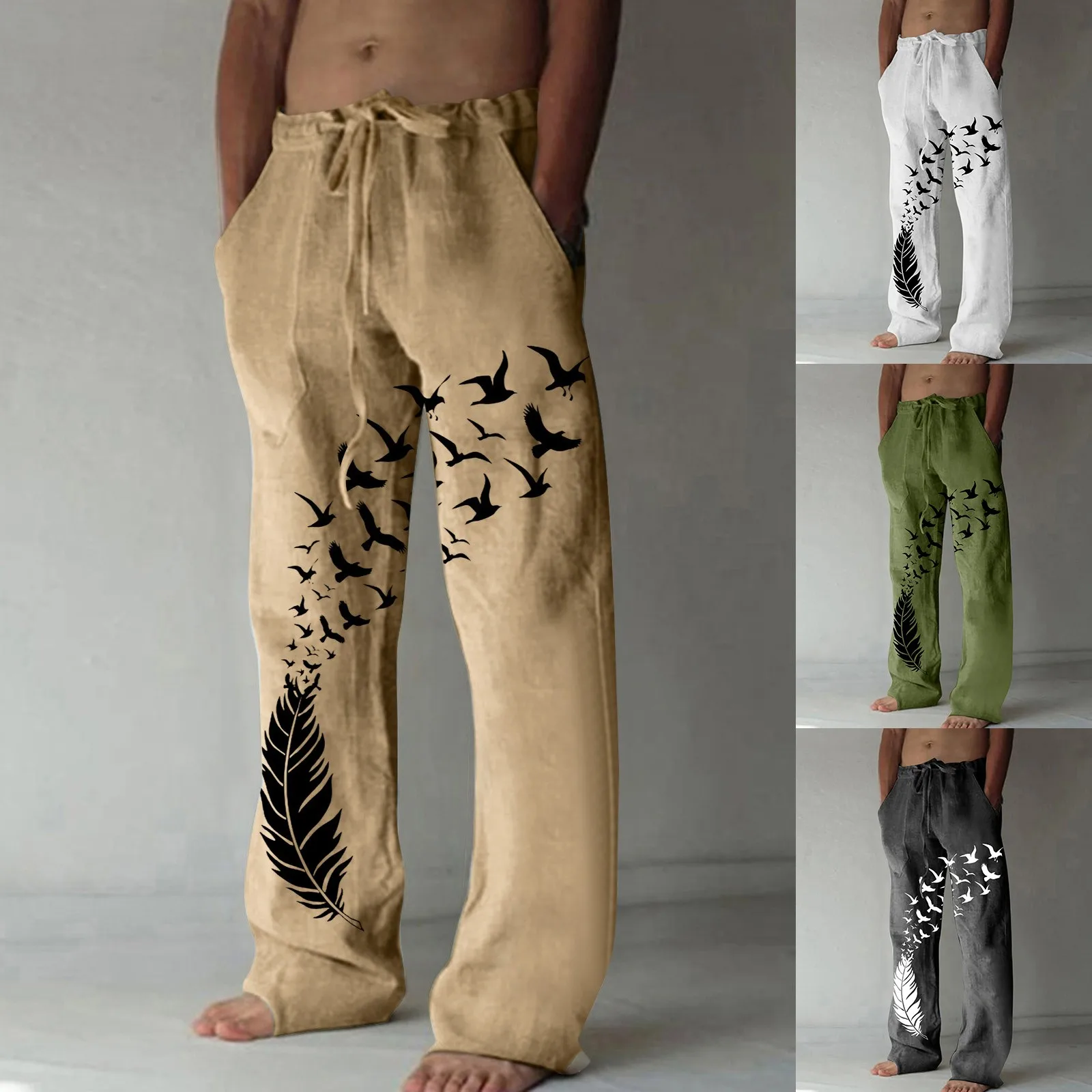 

Mens And Solid Color Casual Pants Japanese Sports Slim Pants Feet 6 Memory Foam Men Stretch Pants