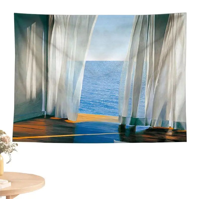 

Landscape Tapestry Sea Landscape Holiday Tapestry Nordic Window Wall Hanging Decoration For For Bedroom Living Room Dorm Bedroom