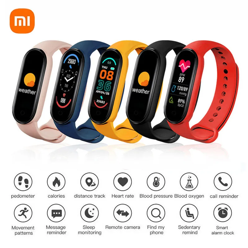 

XiaoMi Band M6 Smart Bracelet Fitness Sports Watch Women Waterproof Pulse Oximeter Pedometers for Walking Clock Watches Man Gift
