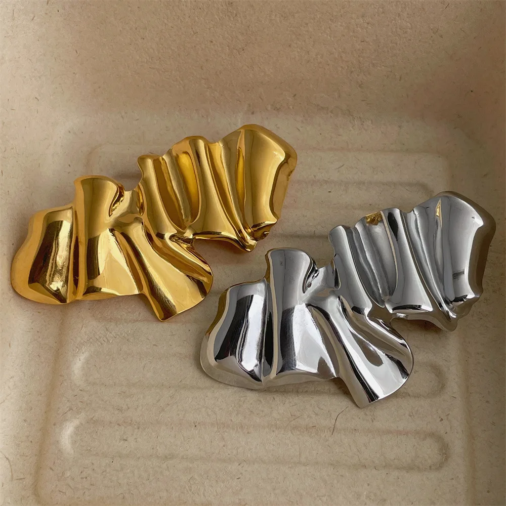 Преувеличенная геометрическая модная металлическая 18-каратная позолоченная