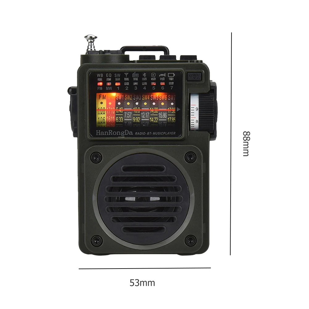 Новинка 2022 Портативный радиоприемник музыкальный плеер FM/MW/SW/WB Bluetooth-динамик