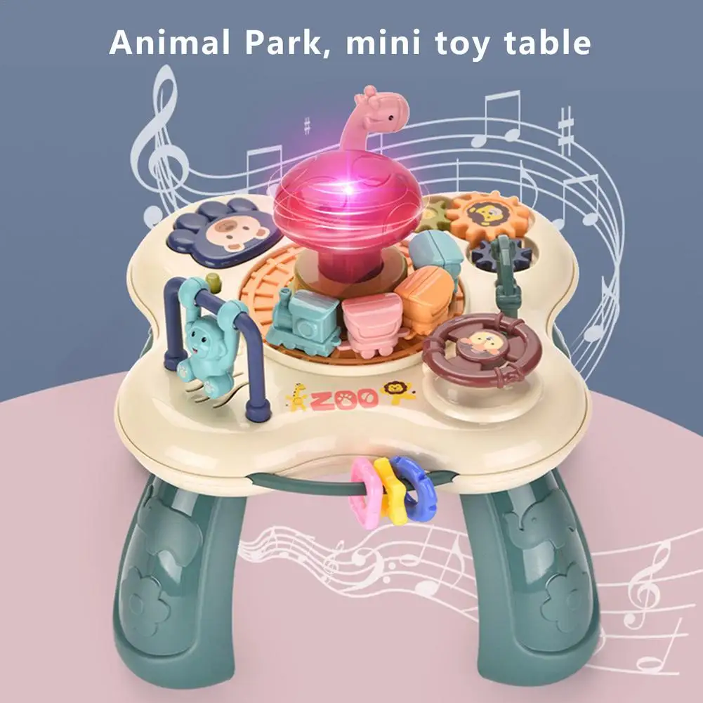

Baby Game Table Kids Activities Center Educational Table Baby Games for Babies Age Puzzle Shape Sensory Toys Mini Music Table