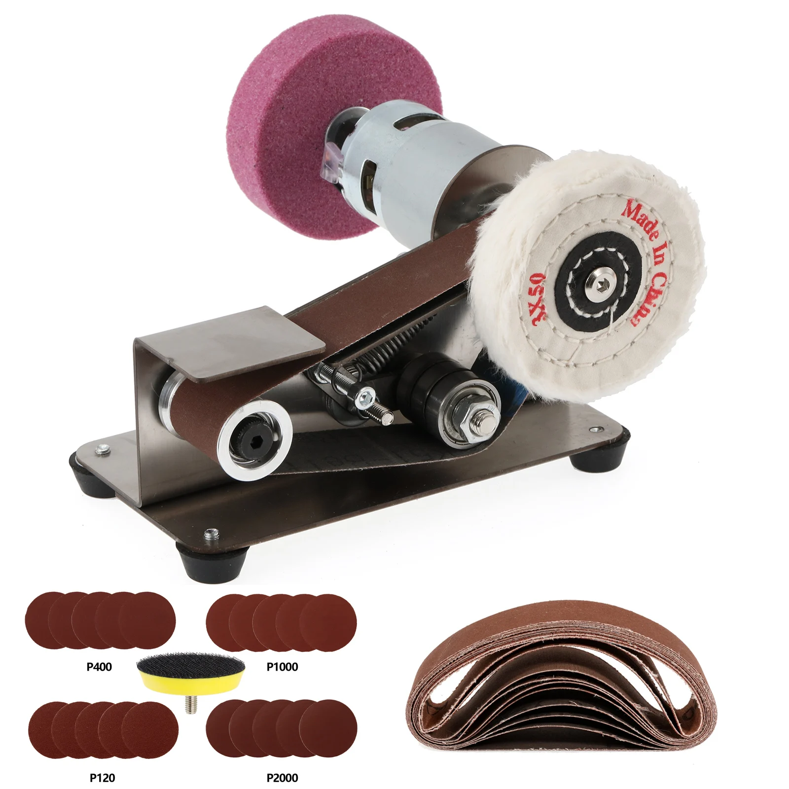 Mini Electric Belt Sander DIY Angle Blade Sharpening Machine Polishing Grinding Machine Desktop Cutter Edges Power Tool