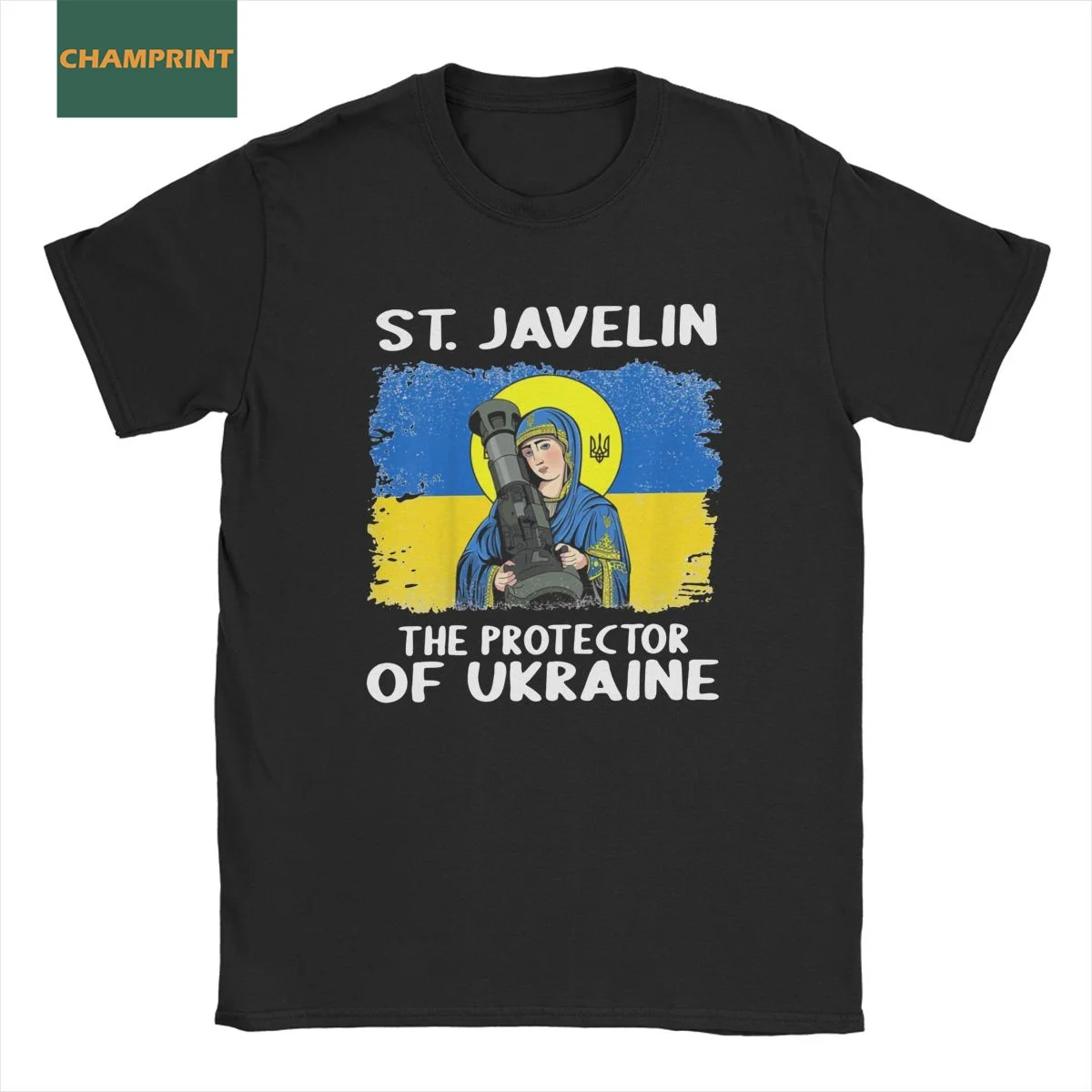 

Men's St Javelin The Protector Of Ukraine T Shirt Pure Cotton Tops Casual Short Sleeve Round Collar Tees Plus Size T-Shirt
