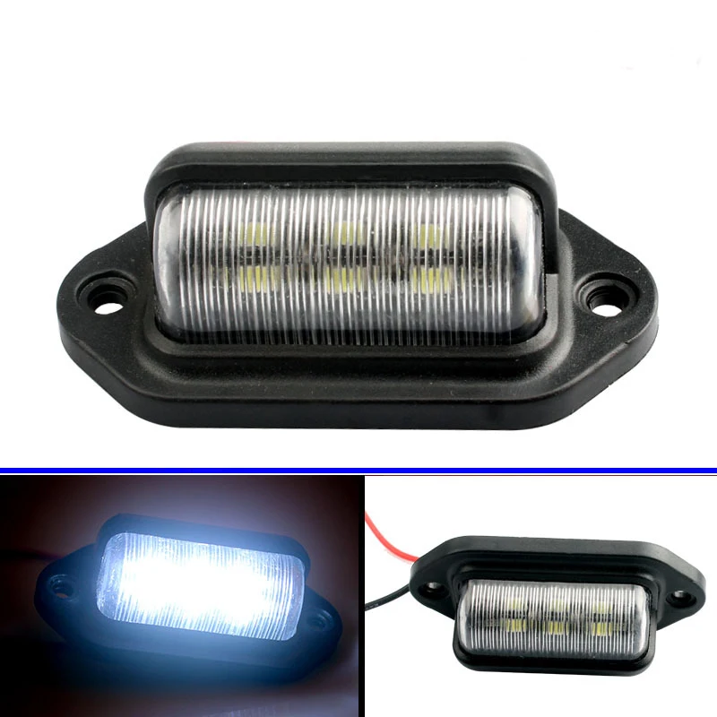 

1pc 6LED License Number Plate Lights Bulbs White Car Truck SUV RV Trailer Van Boat Taillight Cargo Trunk Courtesy Tag Step Lamp