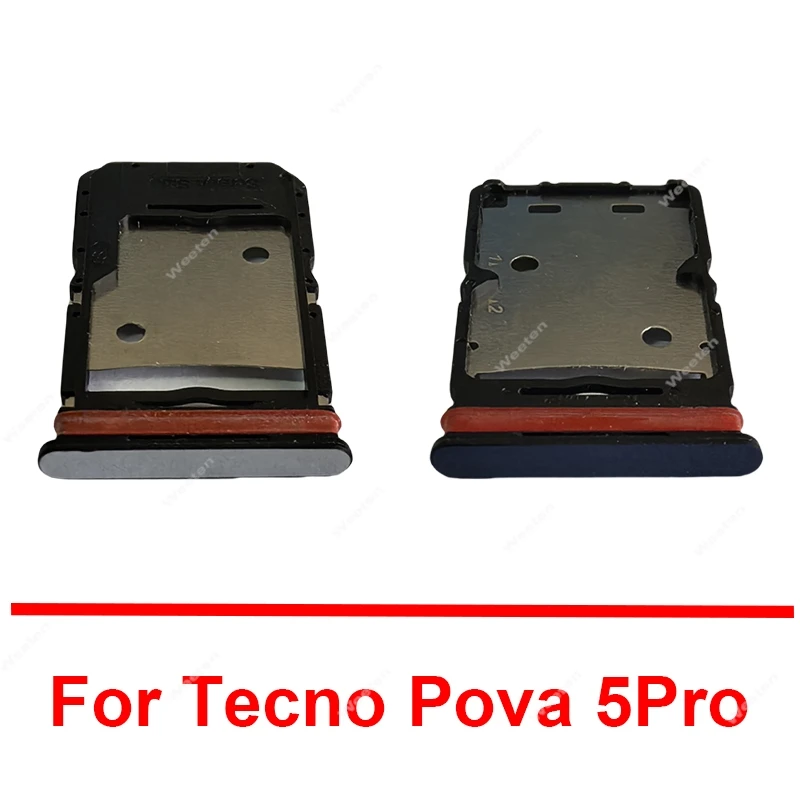 Фото Держатель лотка для SIM-карты для Tecno Pova 5 Pro 5G, слот для лотка для SIM-карты, устройство для чтения карт SIM, запасные части для ремонта №1