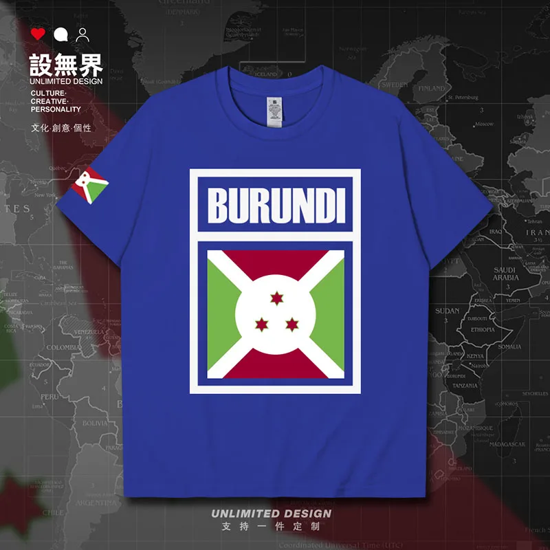 Мужская футболка Burundian BDI спортивная для мужчин с принтом встреч хлопковая