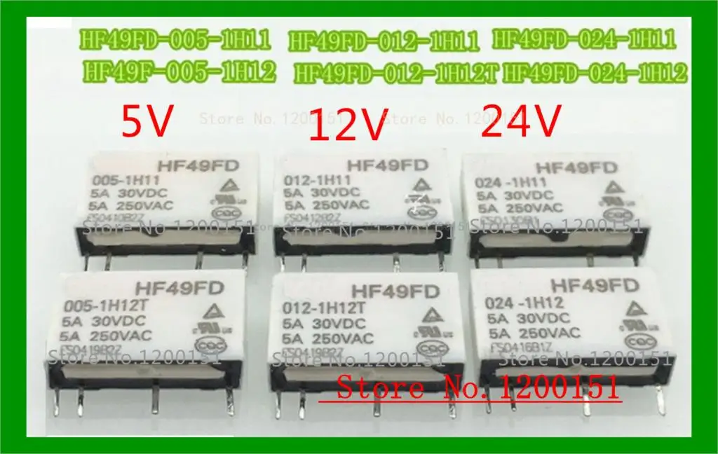 Реле DIP4 5 шт./лот HF49FD 005-1H11 HF49FD 012-1H11 HF49FD 24-1H11 HF49FD 005-1H12T 012-1H12T 24-1H12T 5V 12V 24V