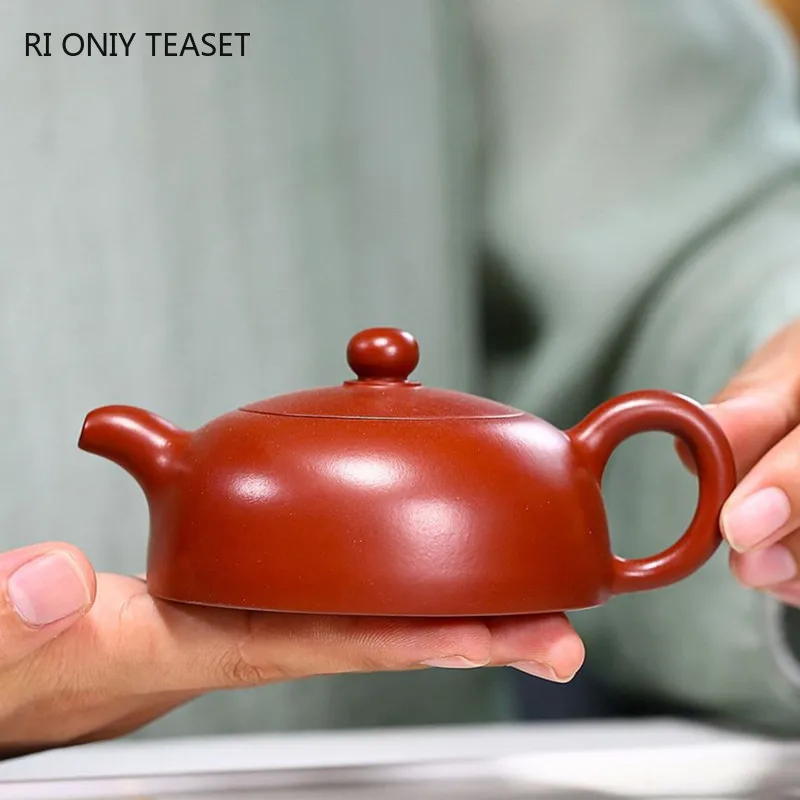 

Чайники из китайской исинской фиолетовой глины, 140 мл, сырая руда Dahongpao, чайник ручной работы, красивый чайник, аутентичный чайный набор Zisha