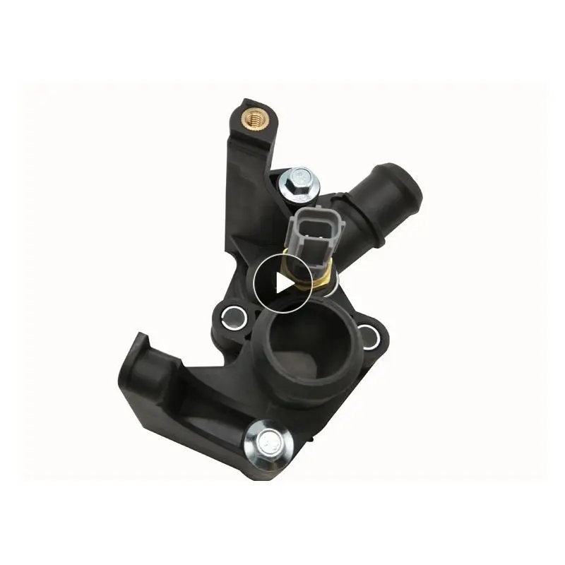 

Black Automobile Water Thermostat Cover Universal Cooling System Portable Practical Coolant Thermostat Housing With Sensor Abs