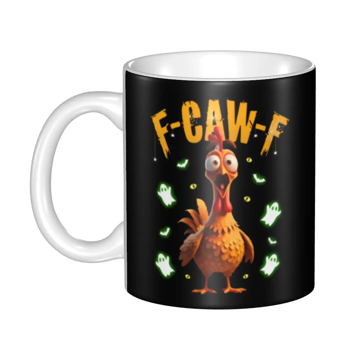 Фото Забавная керамическая кружка FCAWF с надписью F-Caw-F Chicken, персонализированная кофейная кружка, креативный подарок №1