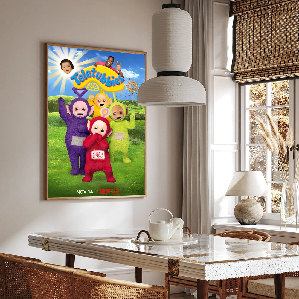 Cute Teletubbies DIY Sticky Poster Vintage Room Bar Cafe Decor Home