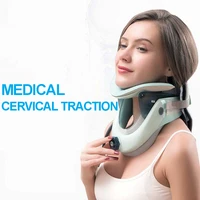 medical cervical neck traction device brace adjustable airbag hot compress neck tractor stretcher collar protector health tool