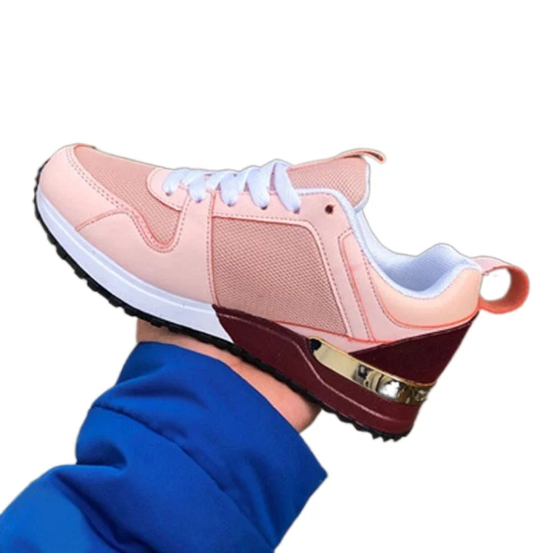

2023 Women Sneaker Casual Breathable Suede Leather Platform Sport Shoes Running Walking Lace Up Ladies Shoes Zapatos De Mujer