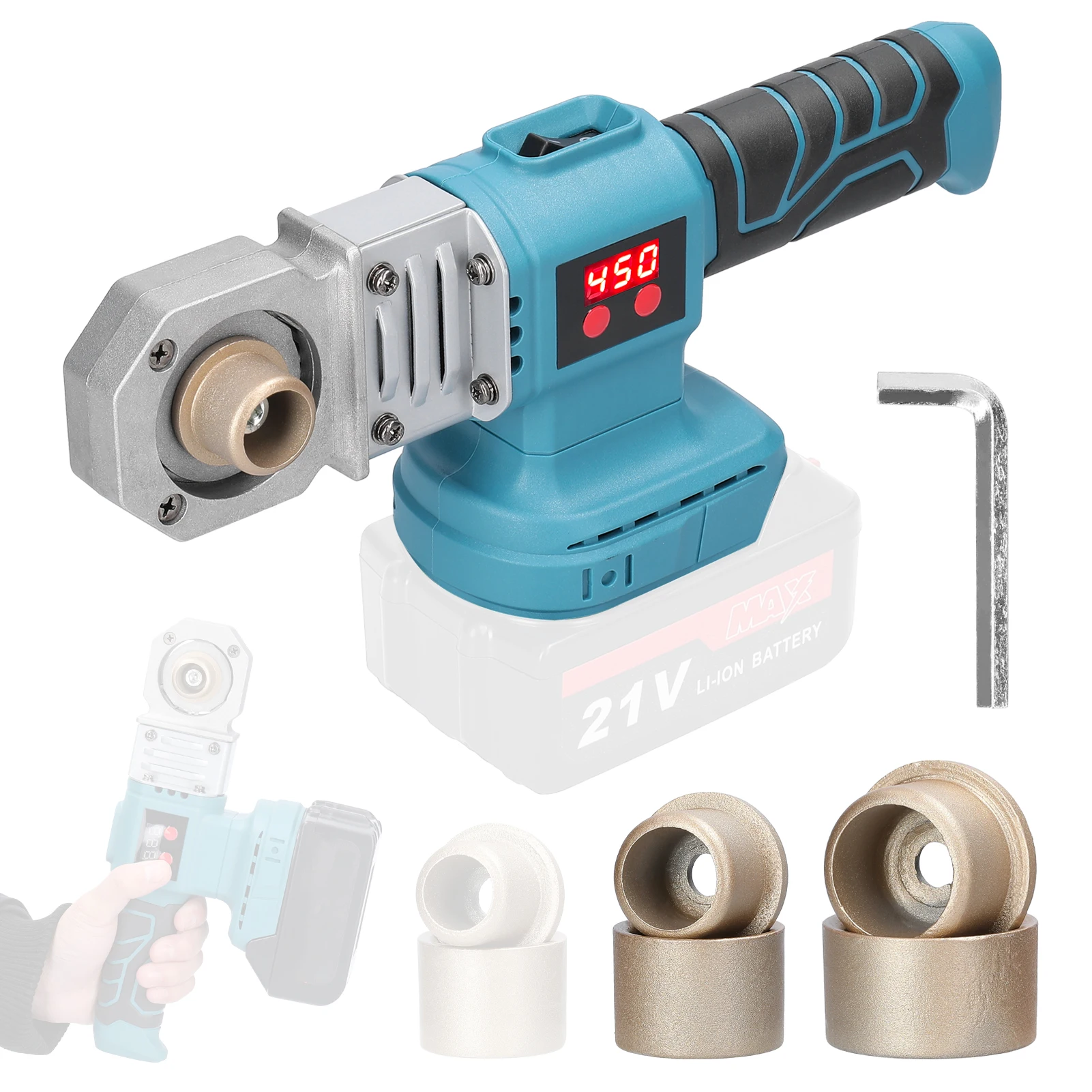 

Аппарат для сварки труб из полипропилена, беспроводное устройство для плавления водопроводных труб с запасными головками 20/25/30 мм, предохранитель для батареи Mak