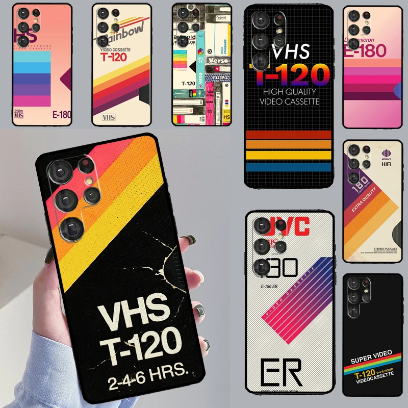 

Retro VHS Tape Case For Samsung Galaxy S21 S22 Ultra S20 FE S8 S9 S10 Plus Note 10 Note 20 Ultra Cover