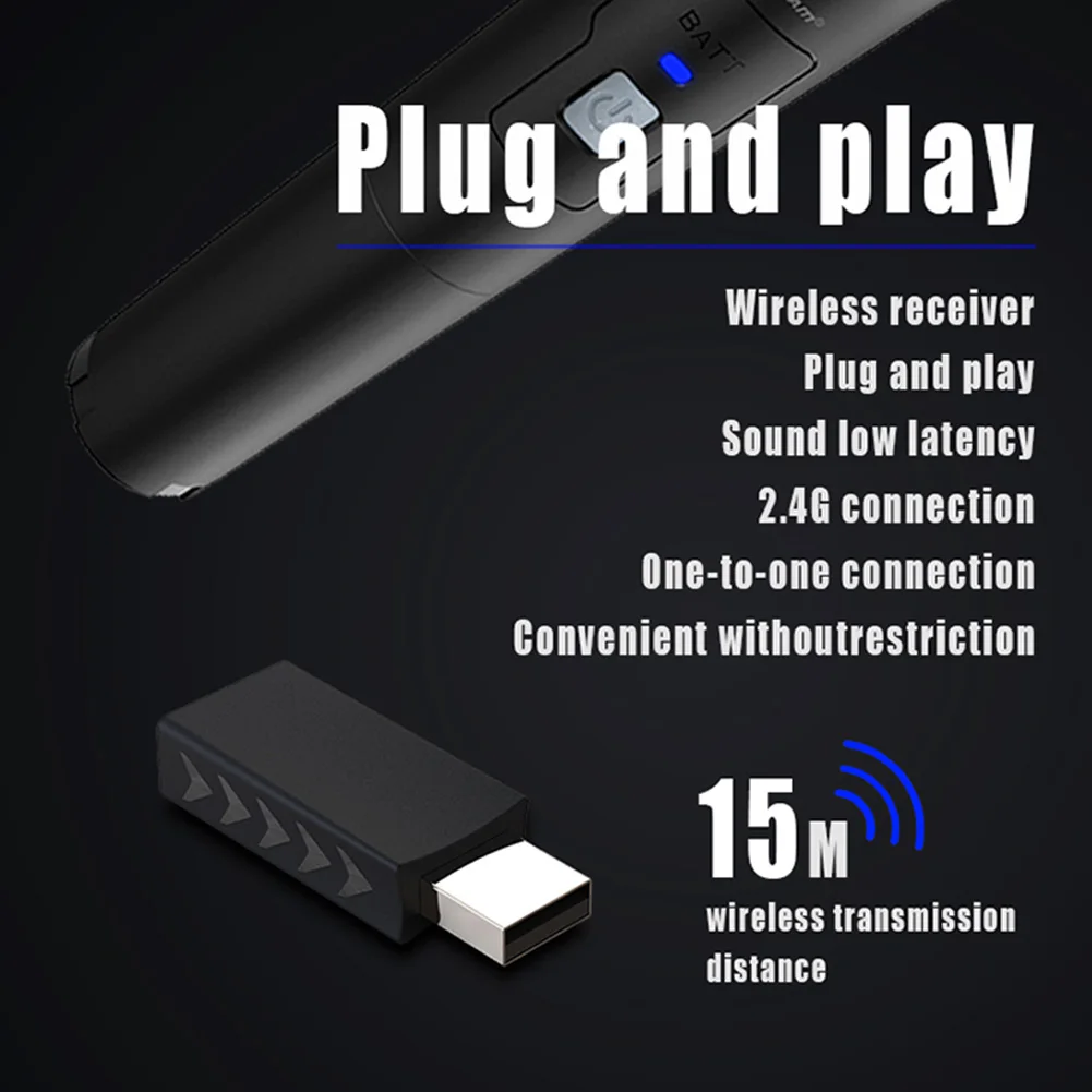 2 4G радиочастотный микрофон с приемником портативный для караоке Беспроводные