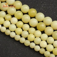 natural lemon yellow jades stone beads for jewelry making round loose beads diy bracelets necklace accessories 4681012mm 15