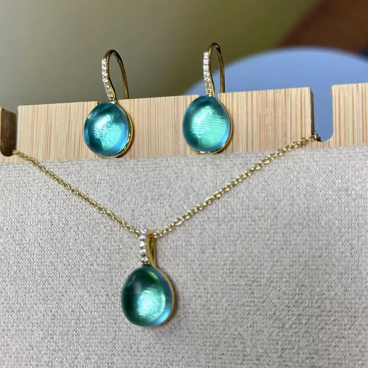 2 шт./компл. комплект ювелирных изделий 12X10 мм серег и ожерелья аметист стиль капли