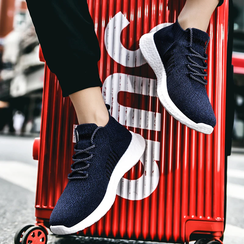 Sneakers Men Outdoor Breathable Running Shoes Lightweight Casual Lace-up Sports Shoe Increasing Height Tenis Masculino