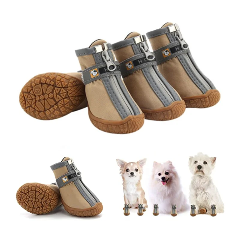 

4Pcs/Set Pet Shoes Anti-slip Rain Snow Boots Waterproof Hiking Boots Footwear Warm For Small Cats Puppy Dogs Socks Booties