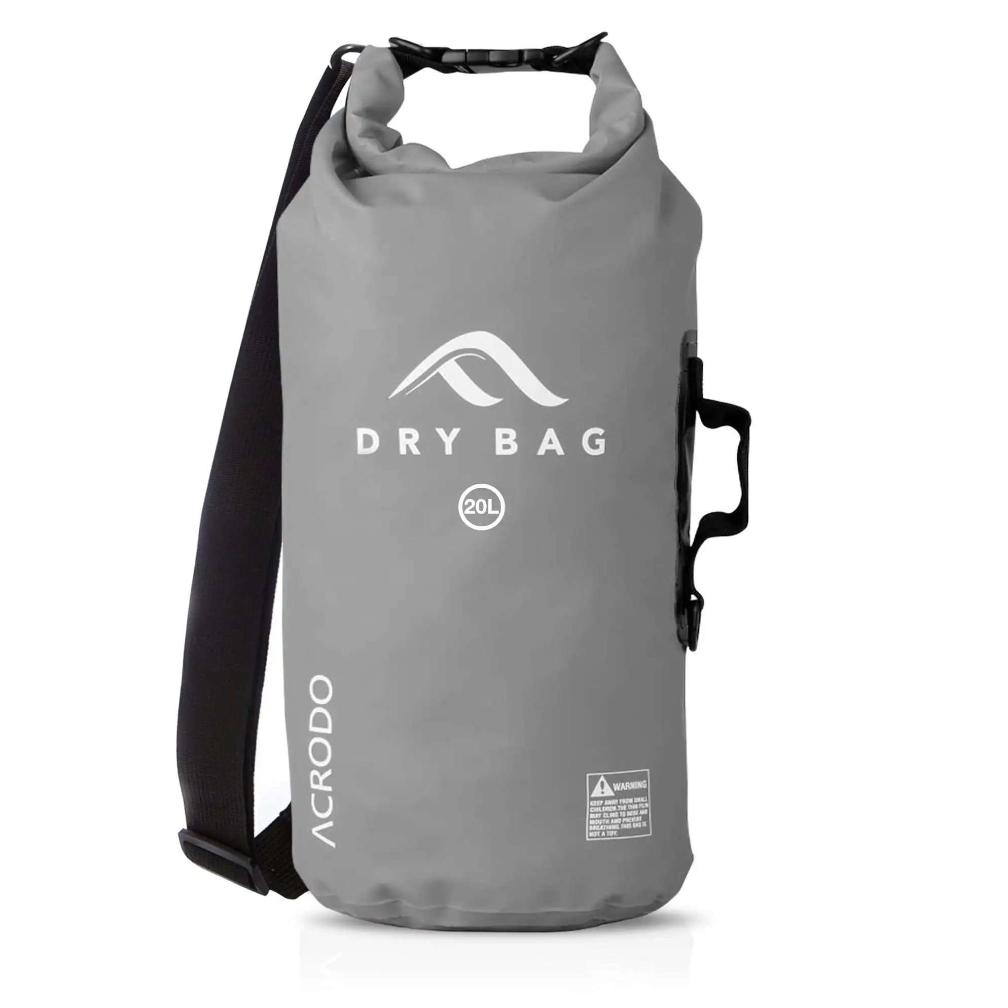 Beach Bag - Dry Bag - Heavy Duty Waterproof Bag or Waterproof Pouch (10 Liter, Transparent Black)