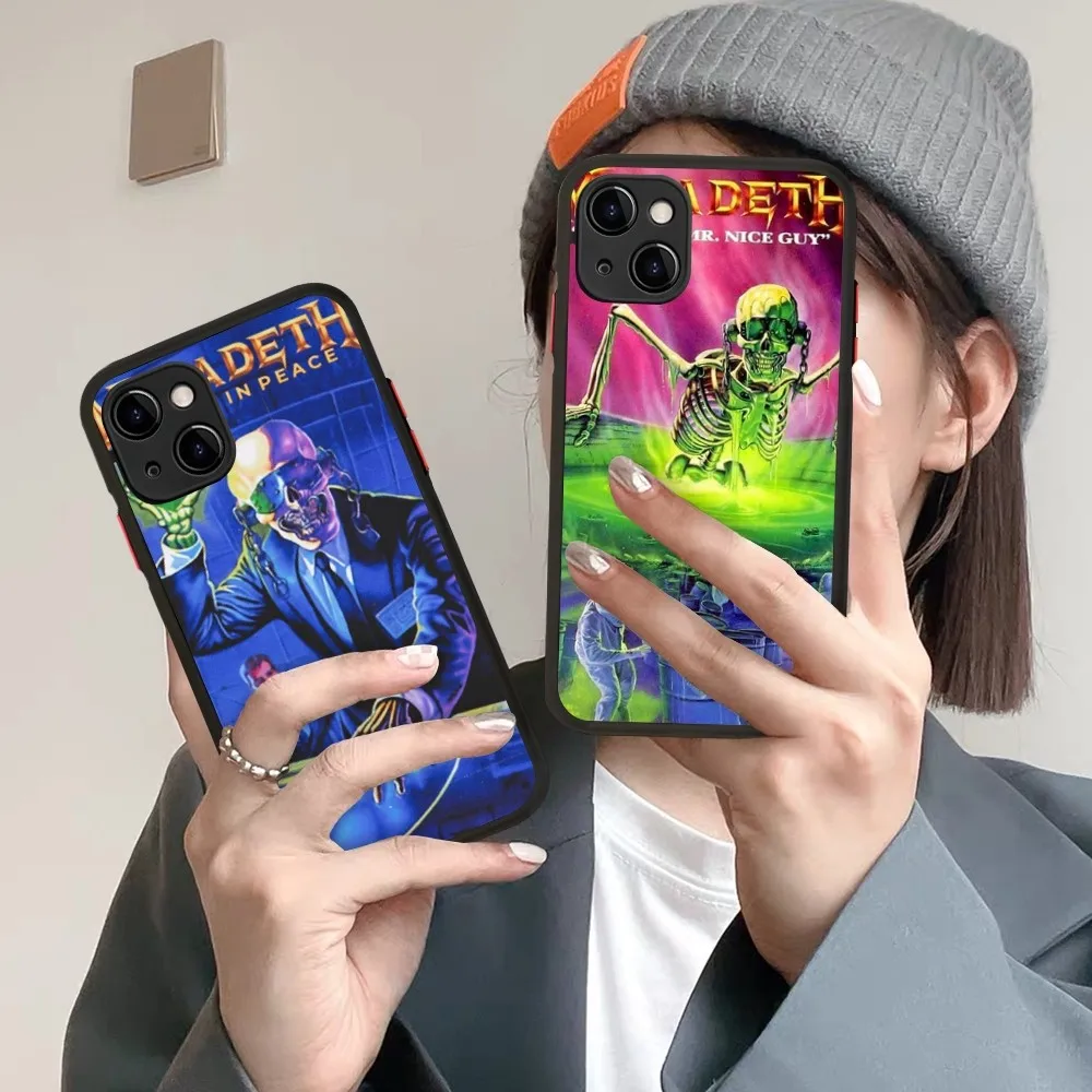 Музыкальный чехол для телефона Rock M-Megadeths IPhone 14 X XR XS 7 8 Plus 11 12 13 Pro MAX mini матовый