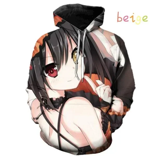 Осень-зима 2024 Аниме Токисака Кануза Толстовка В Уличном Стиле С 3D Принтом Для