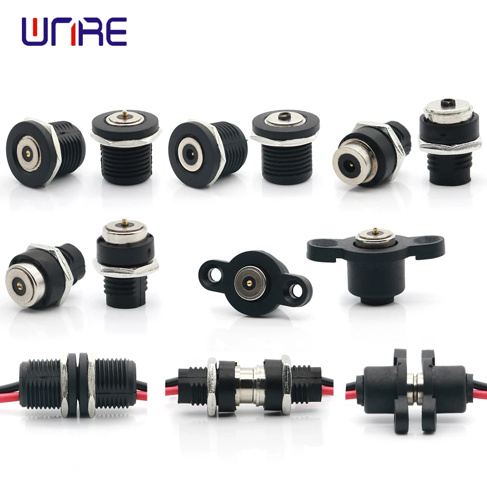 

1set new magnet connector circular male and female dc power socket screw thread pogopin magnetic connector